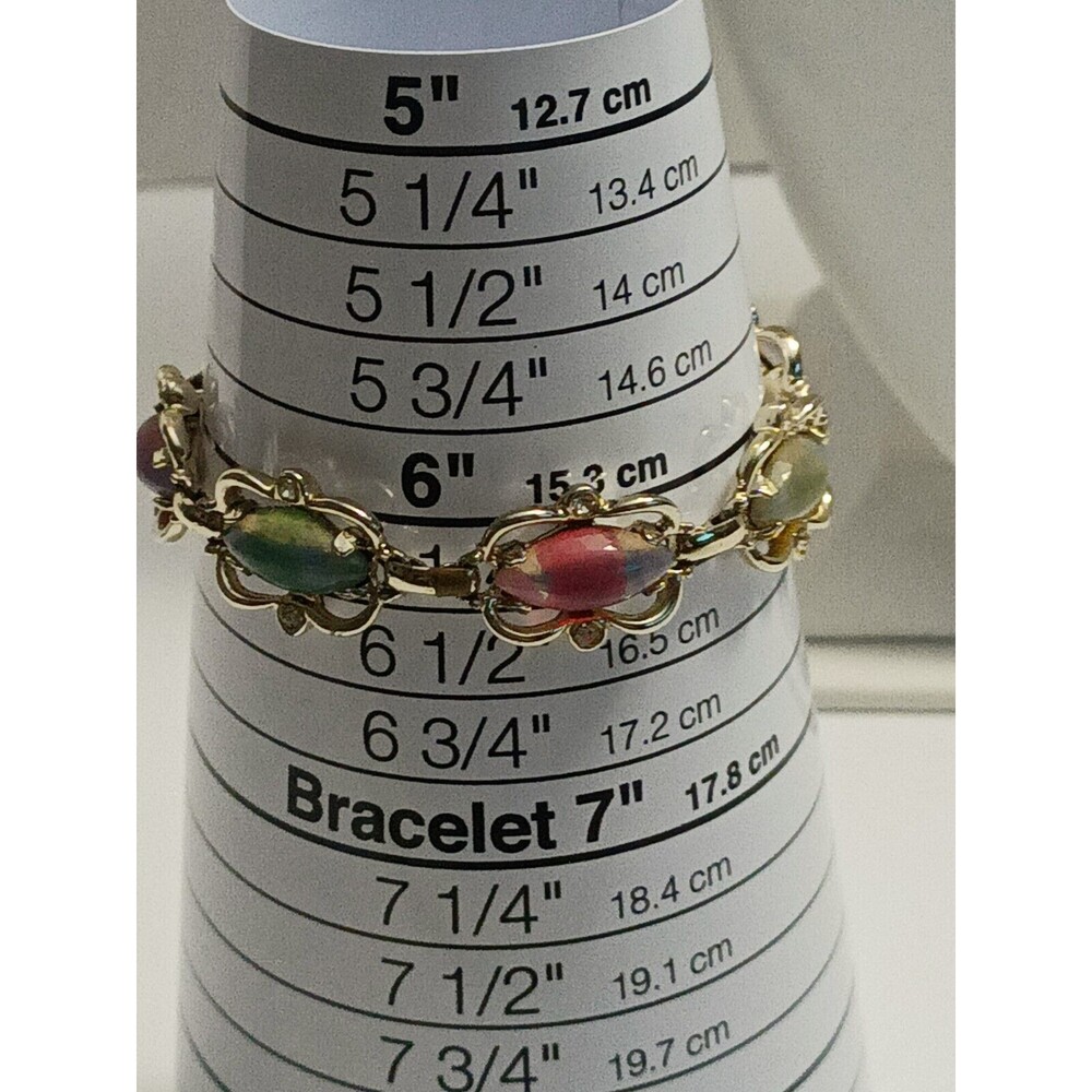 SARAH COVENTRY 1959 Sabrina Fair Watermelon Jelly Rhinestone Bracelet Small - Picture 6 of 6